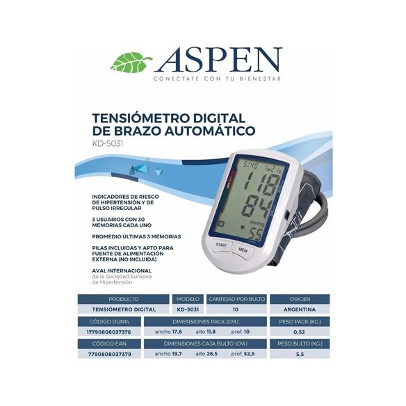 Tensiómetro Digital automático de brazo Citizen. CHUD514 - Tensiómetros  Digitales - Tensiómetros - Prevención y Control - Productos